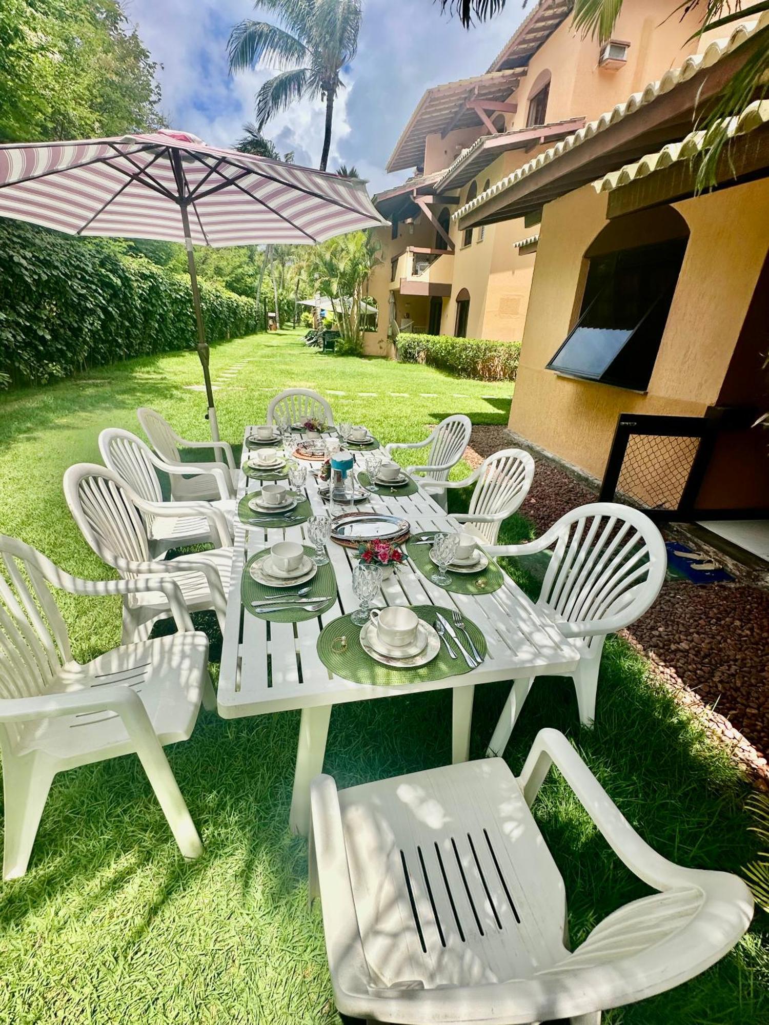 Flat Guarajuba 4 Quartos Terreo A Beira Mar - Pe Na Areia - Governanca Com Arrumadeira E Wi Fi Inclusos Camassari Exterior foto